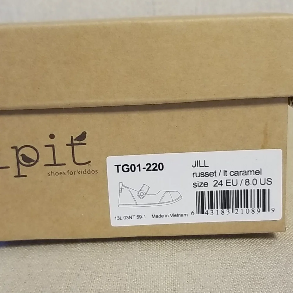 Pipit Toddler Jill Suede Shoes in Russet/Lt Caramel